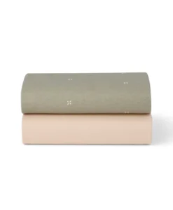 Snuz Twin Pack Crib Sheets - Sage Cross