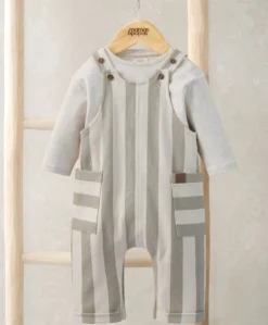 Striped Dungarees & Ribbed Top