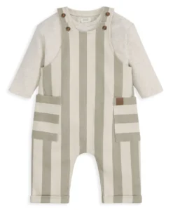 Striped Dungarees & Ribbed Top