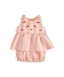 Striped Pink Peplum Top Set
