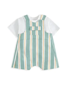 Striped Short Dungarees and T-shirt