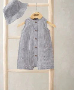Stripe Shortie Romper & Hat