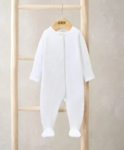 Textured Velour All In One - White