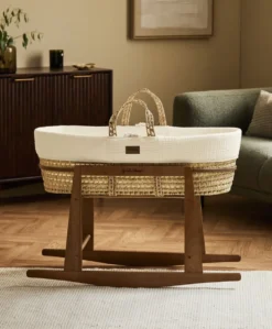 The Little Green Sheep Moses Basket Rocking Stand - Walnut