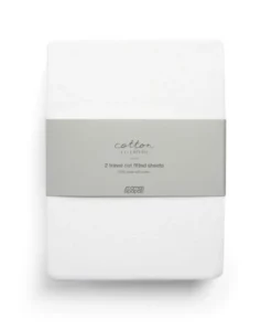 Travel Cot Fitted Sheets (2 Pack) - White