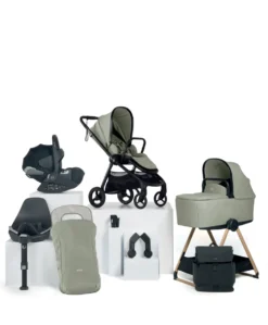 Vardo Complete Pushchair Bundle with Cybex Cloud T+ i-Size Rotating Baby Car Seat & Base (9 Pieces) - Sage