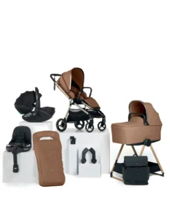 Vardo Complete Pushchair Bundle with Maxi-Cosi Pebble 360 Pro² Car Seat & Base (9 Pieces) - Nutmeg