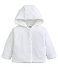 Velour Hooded Jacket - White