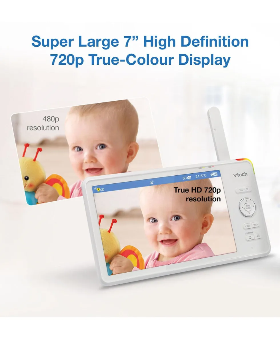 VTech RM7766HD 7inch Smart Pan & Tilt Baby Monitor & Camera Floorstand - White