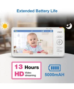 VTech RM7766HD 7inch Smart Pan & Tilt Baby Monitor & Camera Floorstand - White