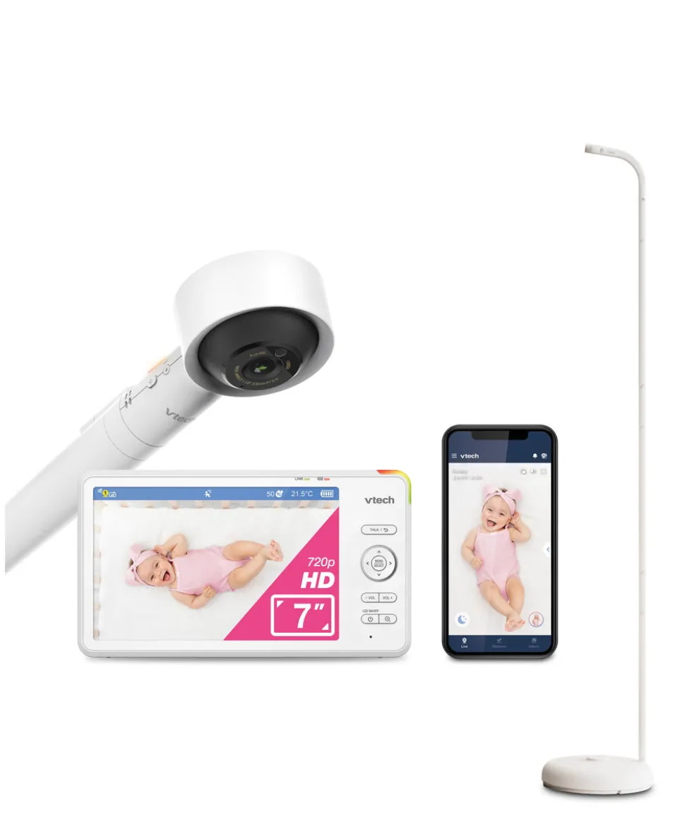 VTech RM7766HD 7inch Smart Pan & Tilt Baby Monitor & Camera Floorstand - White