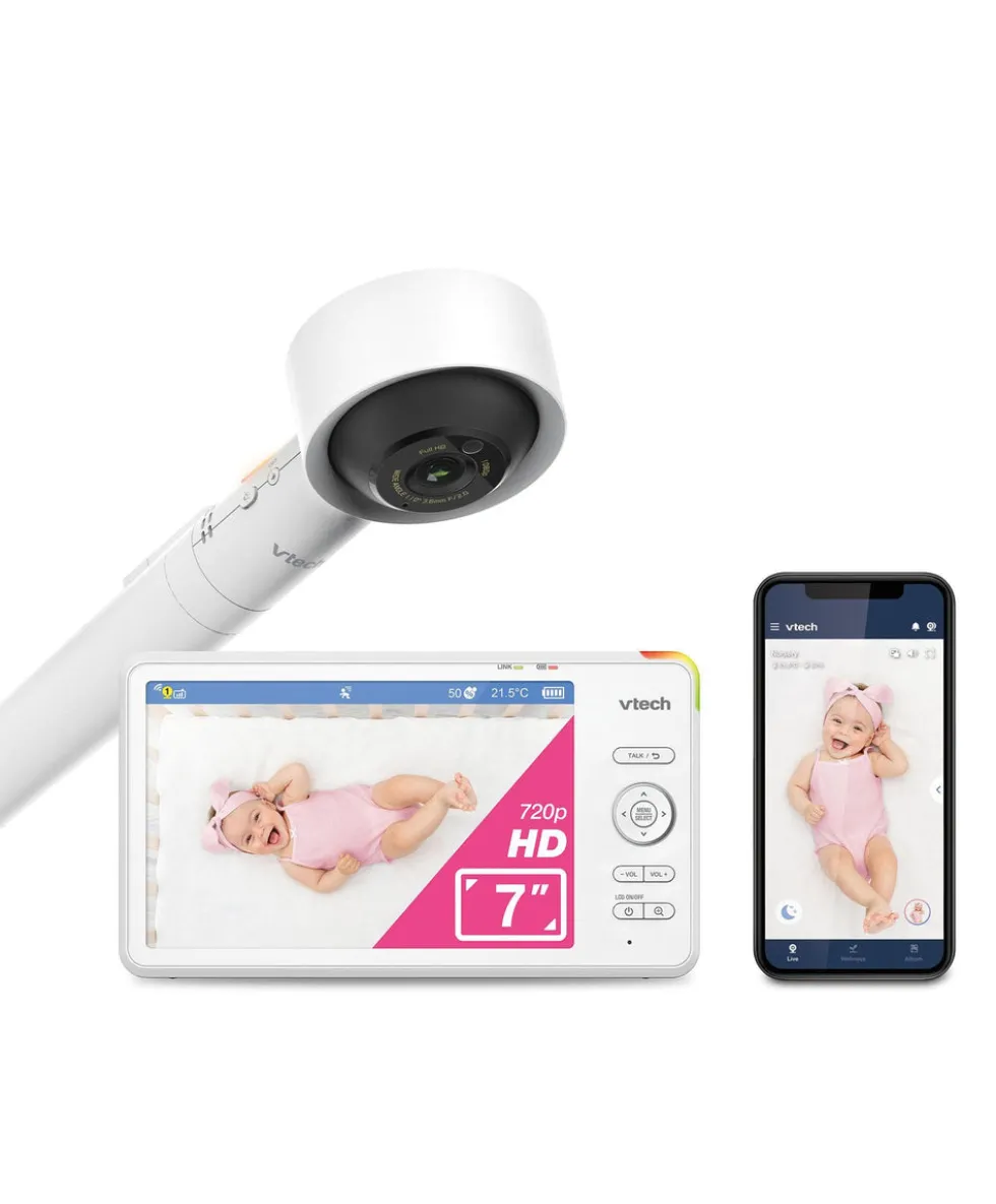 VTech RM7766HD 7inch Smart Pan & Tilt Baby Monitor & Camera Floorstand - White