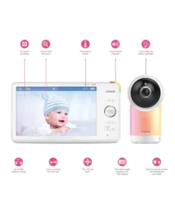 VTech RM7766HD 7inch Smart Pan & Tilt Baby Monitor & Camera Floorstand - White