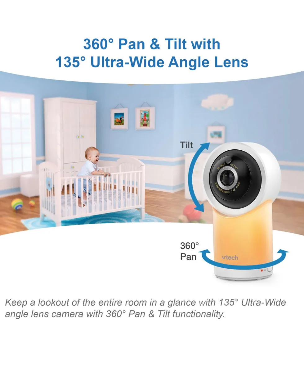 VTech RM7766HD 7inch Smart Pan & Tilt Baby Monitor & Camera Floorstand - White