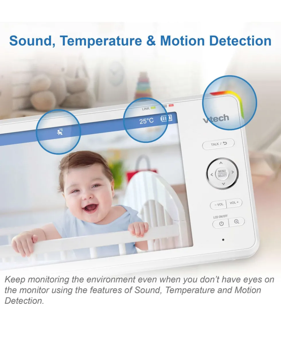 VTech RM7766HD 7inch Smart Pan & Tilt Baby Monitor & Camera Floorstand - White