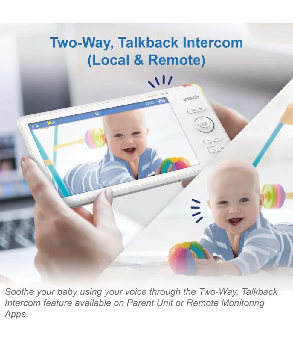 VTech RM7766HD 7inch Smart Pan & Tilt Baby Monitor & Camera Floorstand - White