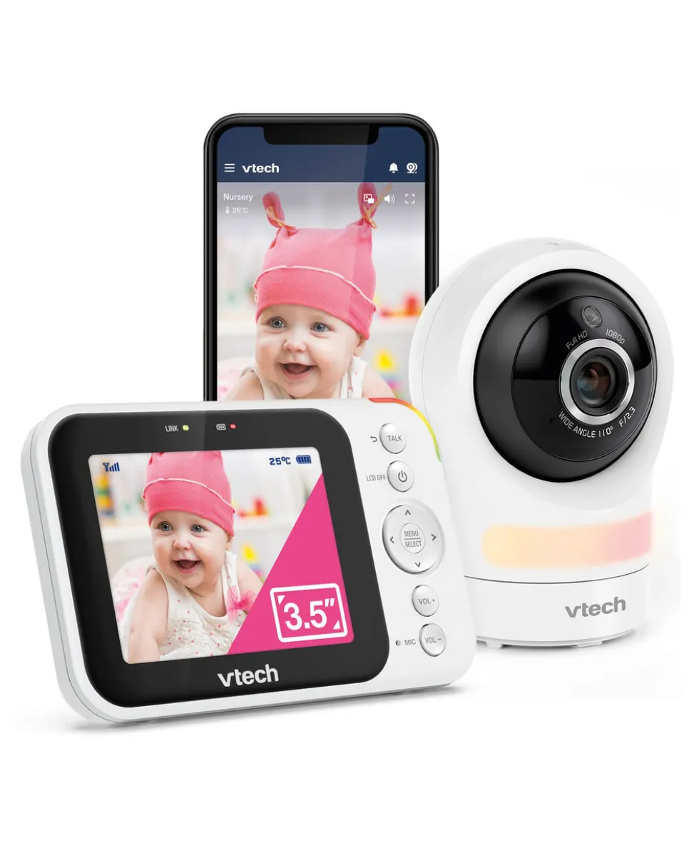 VTech RM4761 5inch Smart Wi-Fi 1080p Pan & Tilt Monitor - White