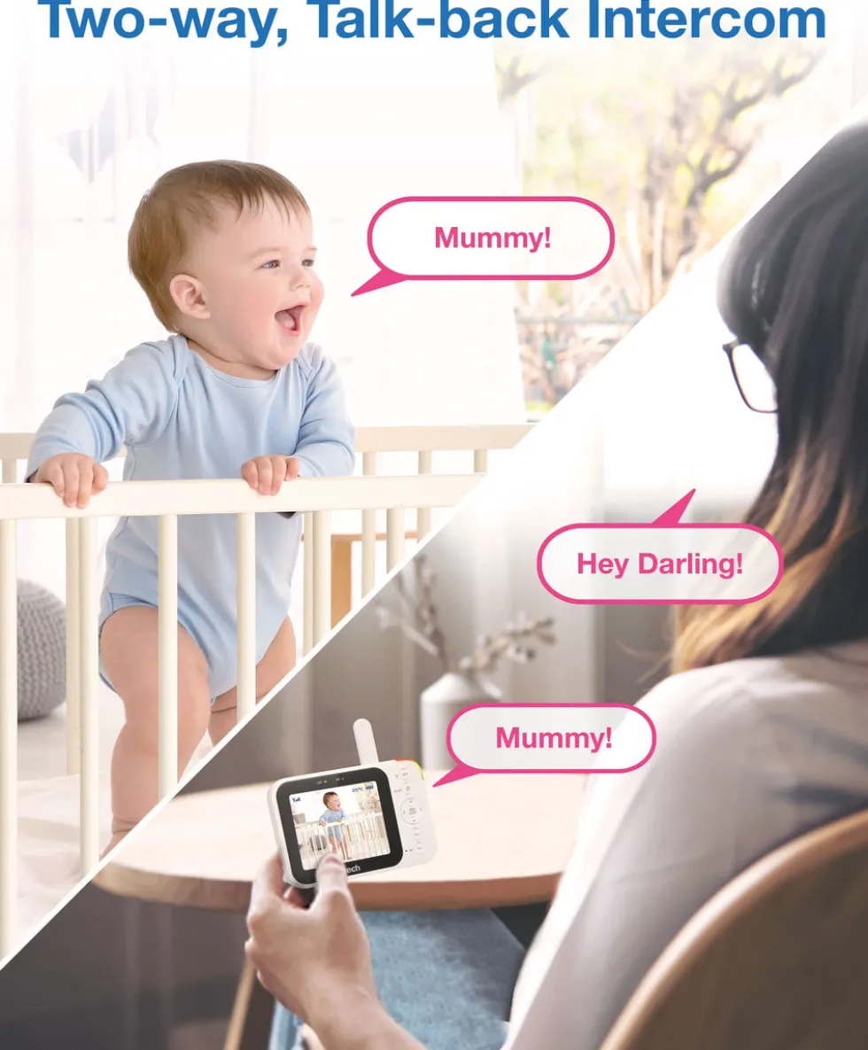 VTech RM4761 5inch Smart Wi-Fi 1080p Pan & Tilt Monitor - White