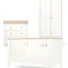 Wedmore 3 Piece Cotbed Range with Dresser Changer & Wardrobe - White/Oak