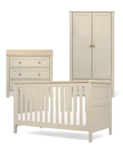 Wedmore 3 Piece Cotbed Range with Dresser Changer & Wardrobe - Cashmere/Oak