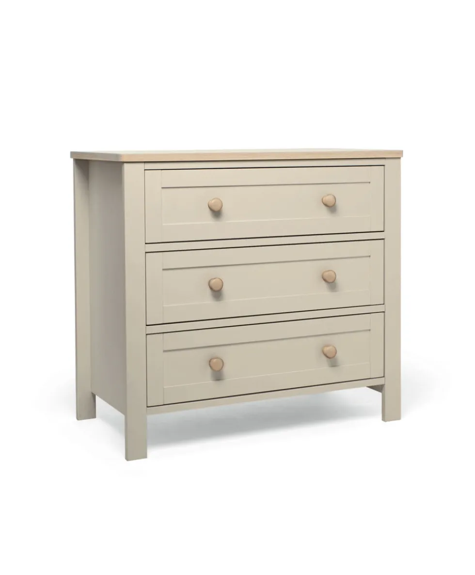 Wedmore 3 Piece Cotbed Range With Premium Dual Core Mattress - Cashmere/Oak