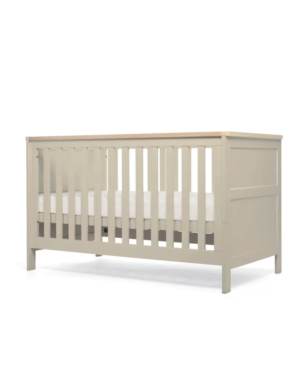 Wedmore 3 Piece Cotbed Range With Premium Dual Core Mattress - Cashmere/Oak