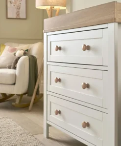 Wedmore 3 Piece Cotbed Range with Premium Dual Core Mattress - White/Oak