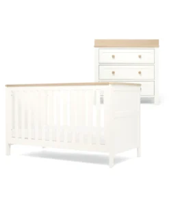 Wedmore 2 Piece Cotbed Set with Dresser Changer - White/Oak