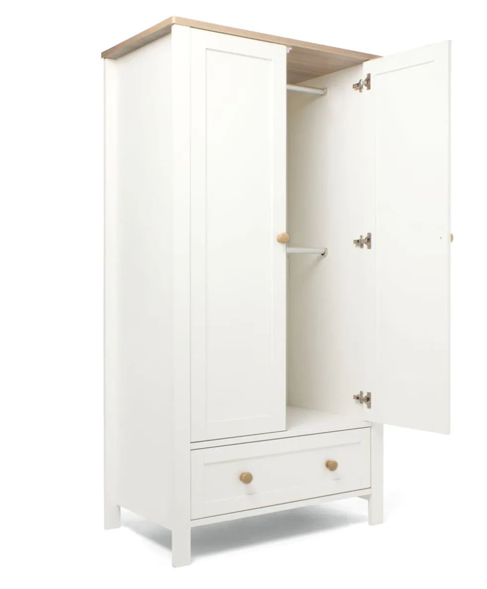 Wedmore 3 Piece Small Cotbed Range with Dresser Changer & Wardrobe - White/Oak