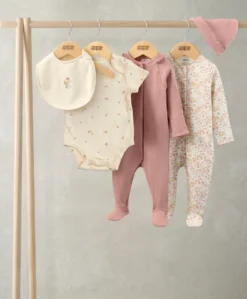 Welcome to the World Floral Baby Clothes 5 Piece Set