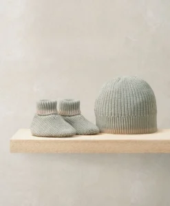 Welcome to the world Knitted Hat and Booties Set