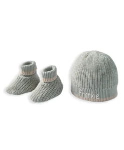 Welcome to the world Knitted Hat and Booties Set