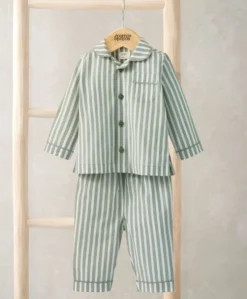 Woven Green Stripe Pyjamas