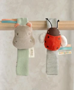 Wrist Rattles - Hippo/Ladybird (2 Pack)
